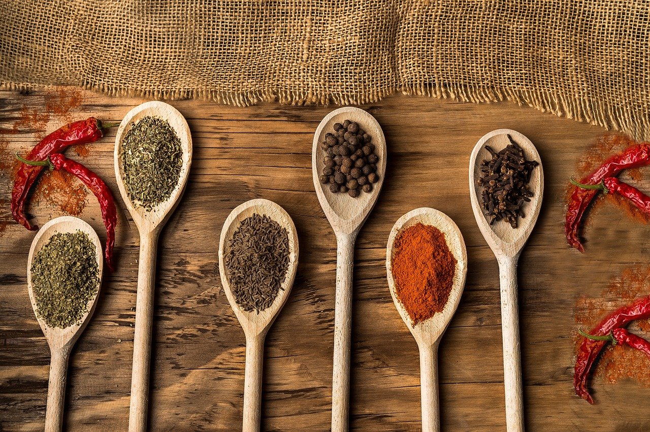 spices, kitchen, ingredients, flavor, spoon, pepper, food, table, kitchen, kitchen, kitchen, kitchen, kitchen
